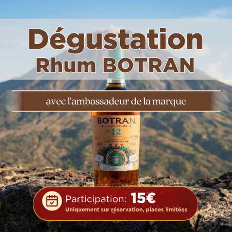 Soirée dégustation rhum Botran le 22 septembre 2026