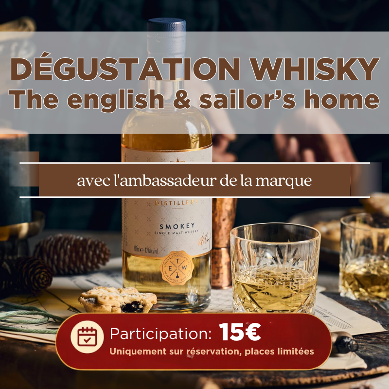 Soirée dégustation  whisky The english et sailor’s home le 3 novembre 2026